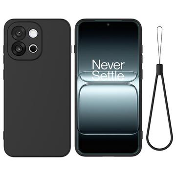 OnePlus Nord 6/Turbo 6 Nestemäinen silikonikotelo käsihihnalla - Musta