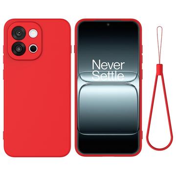 OnePlus Nord 6/Turbo 6 Nestemäinen silikonikotelo käsihihnalla - Punainen