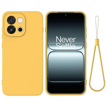 OnePlus Nord 6/Turbo 6 Nestemäinen silikonikotelo käsihihnalla - Keltainen