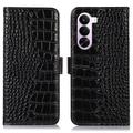 OnePlus Nord CE6 Lite/Realme P4x Crocodile Lompakkomallinen Nahkakotelo kanssa RFID