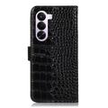 OnePlus Nord CE6 Lite/Realme P4x Crocodile Lompakkomallinen Nahkakotelo kanssa RFID