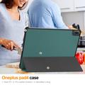 OnePlus Pad 4/Oppo Pad 5 Pro Tri-Fold Series Smart Folio -kotelo - Mustanvihreä