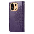 OnePlus Turbo 6X Pro Mandala -lompakkokotelo rannekkeella - violetti