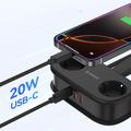 Orico AP3 5-in-1 20W:n pistorasia - 2 x AC, 2 x USB-A, USB-C PD - musta