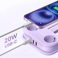 Orico AP3 5-in-1 20W:n pistorasia - 2 x AC, 2 x USB-A, USB-C PD - violetti