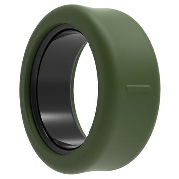 Oura Ring 5, Samsung Galaxy Ring naarmuuntumaton silikonikotelo - Koko: 12/13 - mustanvihreä