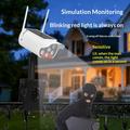 P43-aurinkokäyttöinen liiketunnistimella varustettu valaisin, jossa on simuloitu valvontakamera