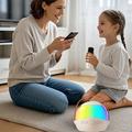 P9 Kannettava lasten karaoke Bluetooth-kaiutin, jossa on RGB ja 2 langatonta mikrofonia - Beige