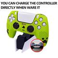 PS5 DualSense -ohjaimen silikonikotelo, jossa 2 joystick-suojusta - vihreä