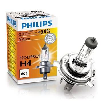 Philips H4 Vision +30% -halogeenivalaisin autoihin 12342PRC1
