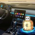Q1AS Diamond Cut 4-in-1 langaton Android Auto- ja CarPlay-sovitin - hopea / oranssi