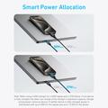 QGEEM CC0082 punottu USB-C-kaksois-USB-C-pikalatauskaapeli - 140W, 1.2m - musta