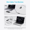 QGEEM CC0082 punottu USB-C-kaksois-USB-C-pikalatauskaapeli - 140W, 1.2m - musta