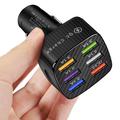 Quick Charge -autolaturi, 6 USB-porttia - musta