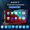 R911A 9" Android 15 -autostereo, CarPlay/Android Auto ja peruutuskamera
