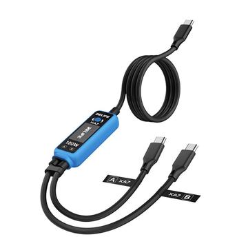 RELIFE XA7 2-in-1 USB-C -pikalatauskaapeli digitaalisella näytöllä - musta