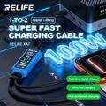 RELIFE XA7 2-in-1 USB-C -pikalatauskaapeli digitaalisella näytöllä - musta