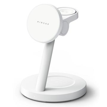Ringke 3-in-1 MagSafe -langaton laturi 25W Qi 2.2 - iOS, Android - valkoinen