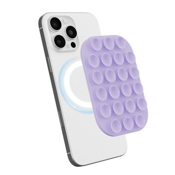Pyöristetty MagSafe-silikoninen imukuppipidike puhelimelle – violetti