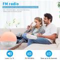SH08 Yöpöytäherätyskello, jossa on LED-valo, tunnelmavärit, valkoinen kohina ja FM-radio