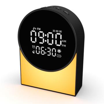 SM12 Bluetooth-unimusiikkilaite – herätyskello, FM-radio, LED-yövalo – musta