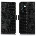 Samsung Galaxy A27 Crocodile Lompakkomallinen Nahkakotelo kanssa RFID