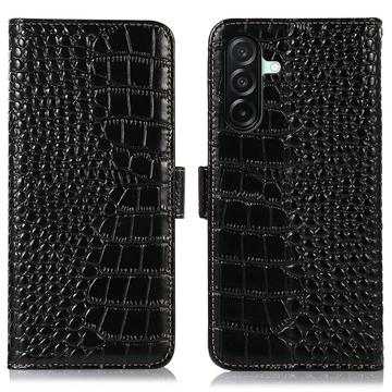 Samsung Galaxy A27 Crocodile Lompakkomallinen Nahkakotelo kanssa RFID