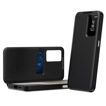 Samsung Galaxy A27 Smart Clear View Käännä kotelo korttipaikalla