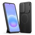 Samsung Galaxy A57 Tech-Protect Kevlar Aura -kotelo - MagSafe-yhteensopiva - Musta / Oranssi