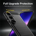 Samsung Galaxy S26 FE Harjattu TPU Suojakuori - Hiilikuitu - Musta