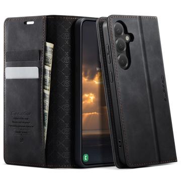 Samsung Galaxy S26 FE Caseme 033 vasikka tekstuuri lompakko tapauksessa RFID-sulku - Musta