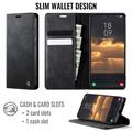Samsung Galaxy S26 FE Caseme 033 vasikka tekstuuri lompakko tapauksessa RFID-sulku - Musta