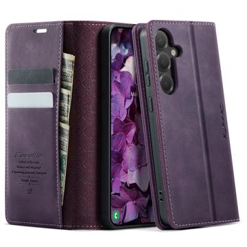 Samsung Galaxy S26 FE Caseme 033 vasikka tekstuuri lompakko tapauksessa RFID-sulku - violetti