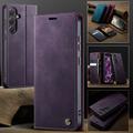 Samsung Galaxy S26 FE Caseme 033 vasikka tekstuuri lompakko tapauksessa RFID-sulku - violetti