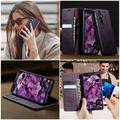 Samsung Galaxy S26 FE Caseme 033 vasikka tekstuuri lompakko tapauksessa RFID-sulku - violetti
