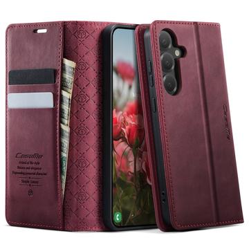 Samsung Galaxy S26 FE Caseme 033 vasikka tekstuuri lompakko tapauksessa RFID-sulku - punainen
