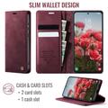 Samsung Galaxy S26 FE Caseme 033 vasikka tekstuuri lompakko tapauksessa RFID-sulku - punainen