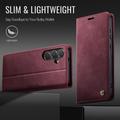 Samsung Galaxy S26 FE Caseme 033 vasikka tekstuuri lompakko tapauksessa RFID-sulku - punainen