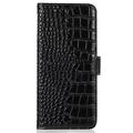 Samsung Galaxy S26 FE Crocodile Lompakkomallinen Nahkakotelo kanssa RFID - Musta