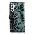 Samsung Galaxy S26 FE Crocodile Lompakkomallinen Nahkakotelo kanssa RFID - Vihreä