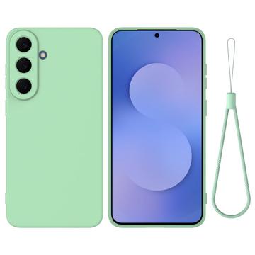 Samsung Galaxy S26 FE Nestemäinen silikonikotelo käsihihnalla - Vihreä