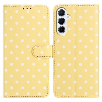 Samsung Galaxy S26 FE Lompakkokotelo Pilkullisella Kuosilla - keltainen