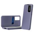 Samsung Galaxy S26 FE Smart Clear View Käännä kotelo korttipaikka - harmaa violetti