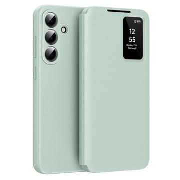 Samsung Galaxy S26 FE Smart Clear View Käännä kotelo korttipaikka - vaaleanvihreä