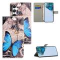 Samsung Galaxy S26 FE Style Series Lompakkokotelo - Sininen Perhoset