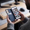 Samsung Galaxy S26 FE Tech-Protect Smart Clear View Käännä kotelo korttipaikalla - Tummansininen