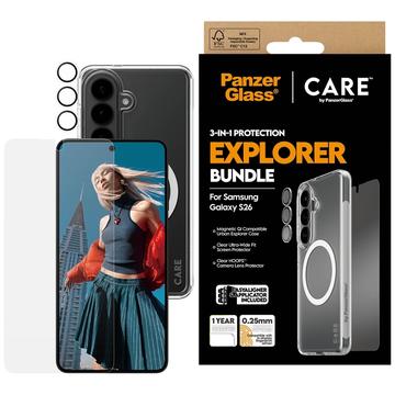 Samsung Galaxy S26 PanzerGlass Care 3-in-1 Explorer -paketti - läpinäkyvä