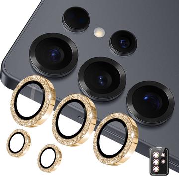 Samsung Galaxy S26 Ultra Hat Prince Glitter Kameralinssin Panssarilasi - 9H - Kulta