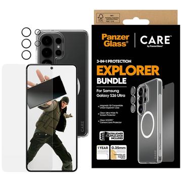 Samsung Galaxy S26 Ultra PanzerGlass Care 3-in-1 Explorer -paketti - läpinäkyvä