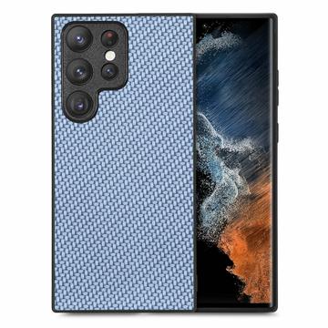 Samsung Galaxy S26 Ultra -premium-suojakotelo, hiilikuituinen pinta - sininen